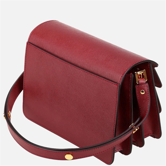 MARNI Saffiano Medium Trunk Bag, Bordeaux